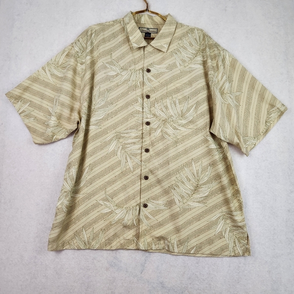 Tommy Bahama Other - Tommy Bahama 100% Silk Beige Floral Shirt Size XL